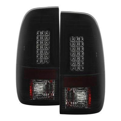 Black Smoke LED Tail Lights <br>97-03 Ford F150, 99-07 F250-550 Super Duty