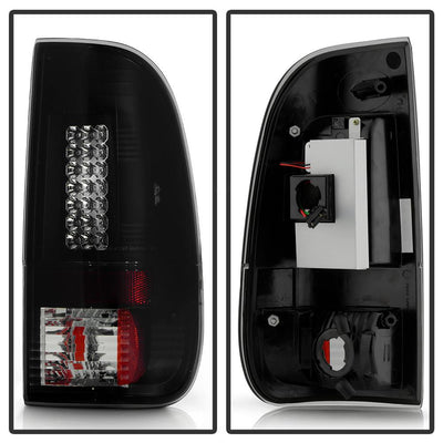 Black Smoke LED Tail Lights <br>97-03 Ford F150, 99-07 F250-550 Super Duty