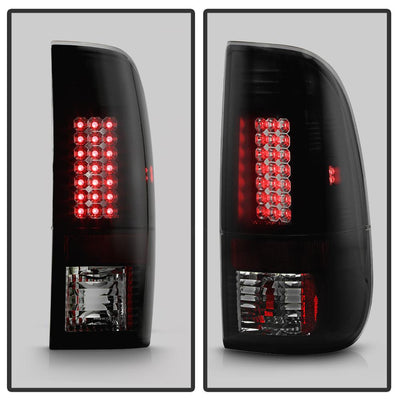 Black Smoke LED Tail Lights <br>97-03 Ford F150, 99-07 F250-550 Super Duty