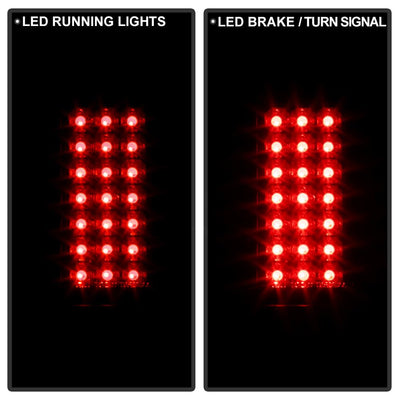 Black Smoke LED Tail Lights <br>97-03 Ford F150, 99-07 F250-550 Super Duty