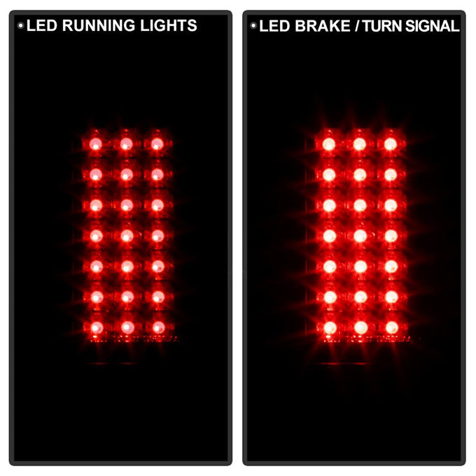Black Smoke LED Tail Lights <br>97-03 Ford F150, 99-07 F250-550 Super Duty