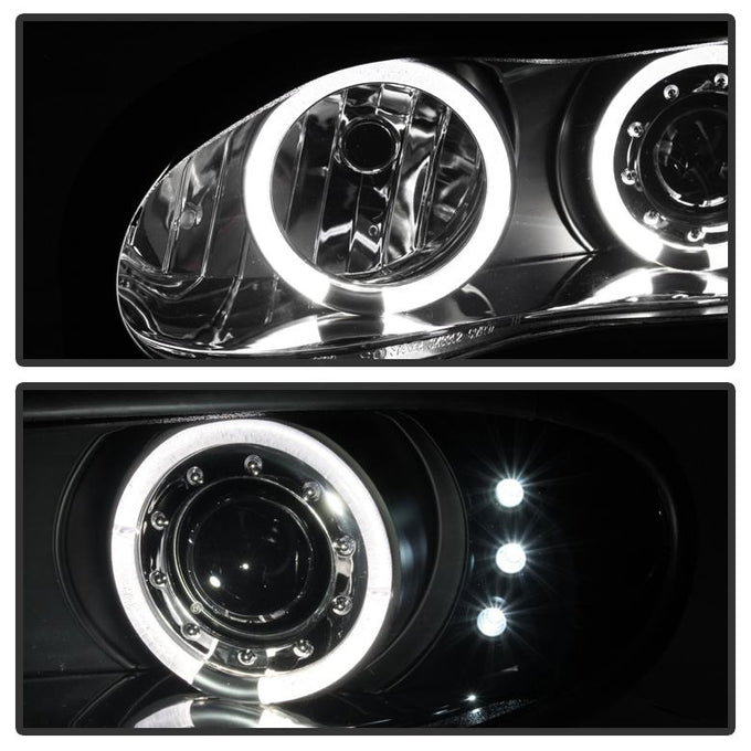 LED Halo Black Smoke Projector Headlights <br>98-02 Chevrolet Camaro