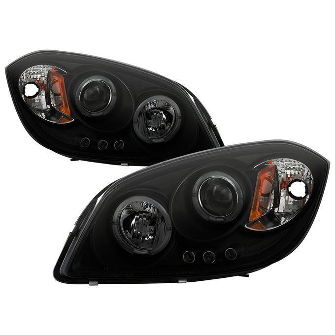 LED Halo Black Smoke Projector Headlights <br>99-06 GMC Sierra 1500-3500, Yukon
