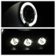 LED Halo Black Smoke Projector Headlights <br>99-06 GMC Sierra 1500-3500, Yukon