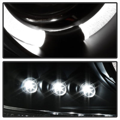 LED Halo Black Smoke Projector Headlights <br>99-06 GMC Sierra 1500-3500, Yukon, 2007 Classic