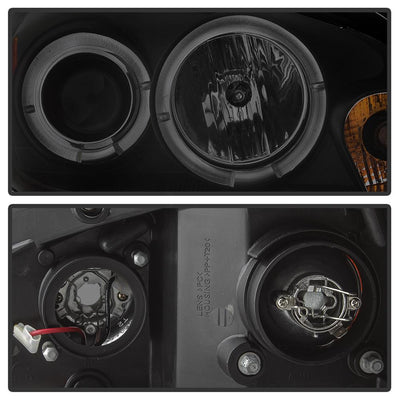 LED Halo Black Smoke Projector Headlights <br>06-07 Chevrolet Monte Carlo 06-13 Chevrolet Impala