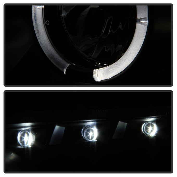 LED Halo Black Smoke Projector Headlights <br>06-07 Chevrolet Monte Carlo 06-13 Chevrolet Impala