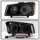 LED Halo Black Smoke Projector Headlights <br>02-06 Chevy Avalanche, Silverado 1500