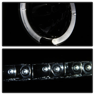 LED Halo Black Smoke Projector Headlights <br>07-13 Chevy Silverado 1500, 2500 HD, 3500 HD