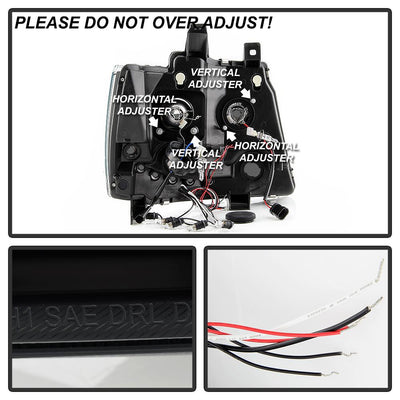 LED Halo Black Smoke Projector Headlights <br>07-14 Chevy Avalanche Suburban 1500 2500