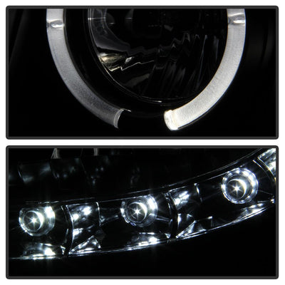 LED Halo Black Smoke Projector Headlights <br>07-14 Chevy Avalanche Suburban 1500 2500