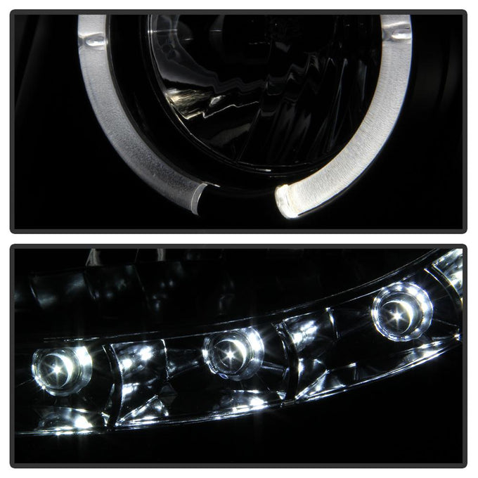 LED Halo Black Smoke Projector Headlights <br>07-14 Chevy Avalanche Suburban 1500 2500