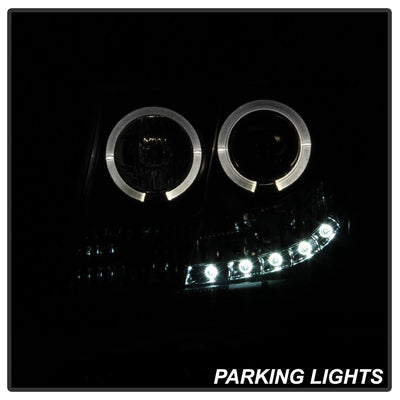 LED Halo Black Smoke Projector Headlights <br>07-14 Chevy Avalanche Suburban 1500 2500