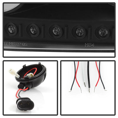 LED Halo Black Smoke Projector Headlights <br>06-10 Dodge Charger