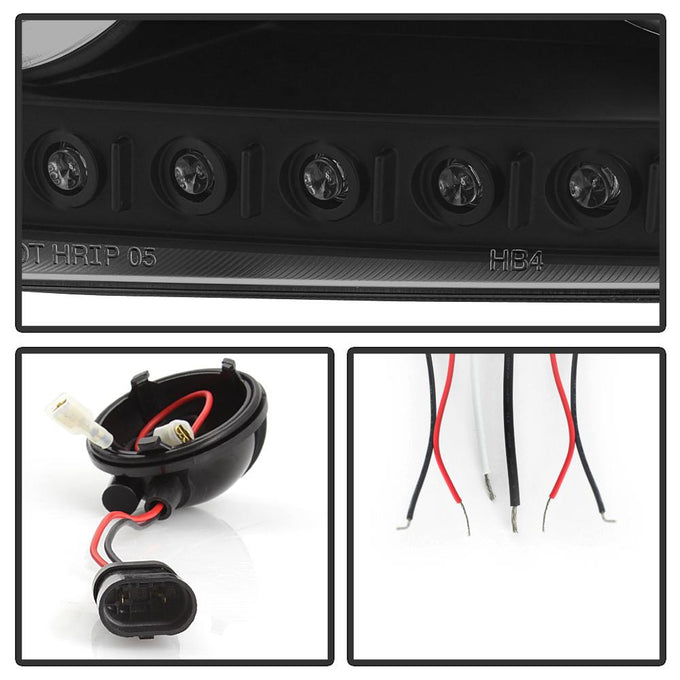 LED Halo Black Smoke Projector Headlights <br>06-10 Dodge Charger