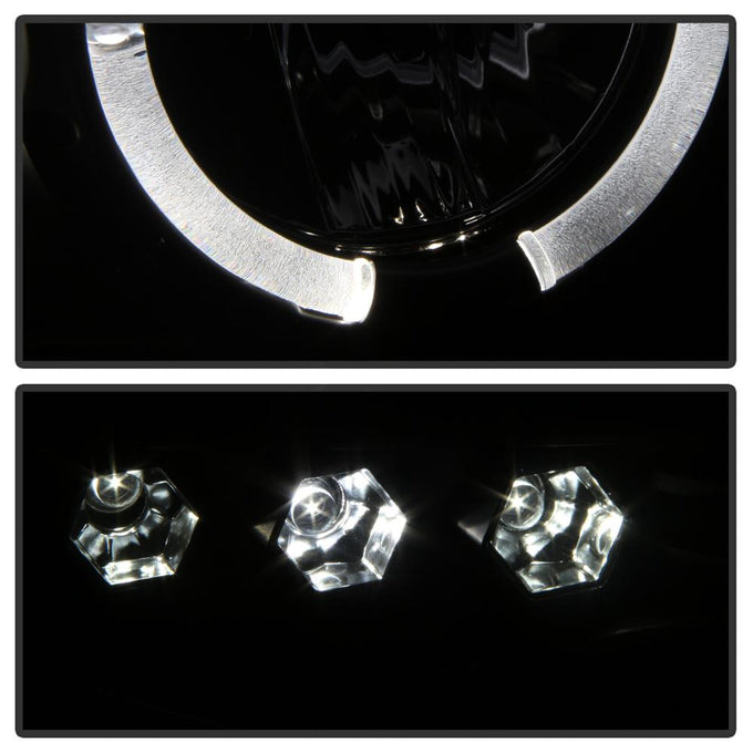 LED Halo Black Smoke Projector Headlights <br>02-05 Dodge Ram 1500 03-05 Dodge Ram 3500 Ram 2500