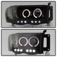 LED Halo Black Smoke Projector Headlights <br>02-05 Dodge Ram 1500 03-05 Dodge Ram 3500 Ram 2500