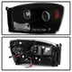 LED Halo Black Smoke Projector Headlights <br>06-08 Dodge Ram 1500 06-09 Dodge Ram 2500 Ram 3500