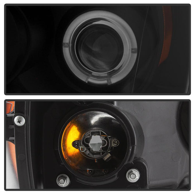 LED Halo Black Smoke Projector Headlights <br>06-08 Dodge Ram 1500 06-09 Dodge Ram 2500 Ram 3500