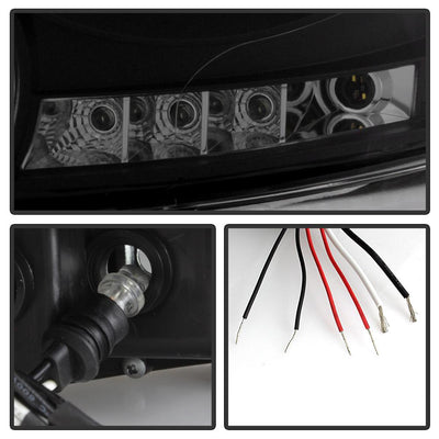 LED Halo Black Smoke Projector Headlights <br>06-08 Dodge Ram 1500 06-09 Dodge Ram 2500 Ram 3500
