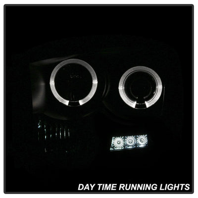 LED Halo Black Smoke Projector Headlights <br>06-08 Dodge Ram 1500 06-09 Dodge Ram 2500 Ram 3500