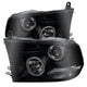 LED Halo Black Smoke Projector Headlights <br>09-18 Ram 1500 2500 3500