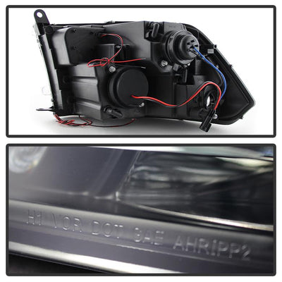 LED Halo Black Smoke Projector Headlights <br>09-18 Ram 1500 2500 3500