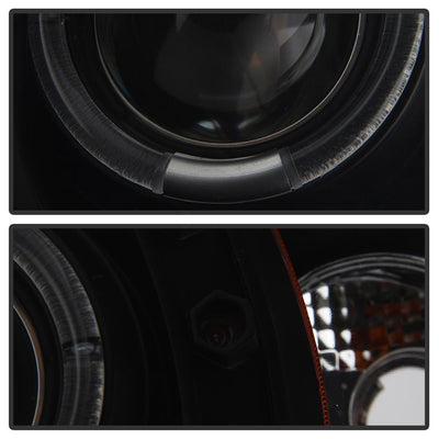 LED Halo Black Smoke Projector Headlights <br>94-01 Dodge Ram 1500 94-02 Dodge Ram 2500 Ram 3500