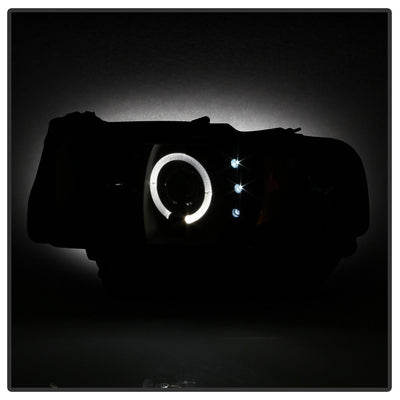 LED Halo Black Smoke Projector Headlights <br>94-01 Dodge Ram 1500 94-02 Dodge Ram 2500 Ram 3500