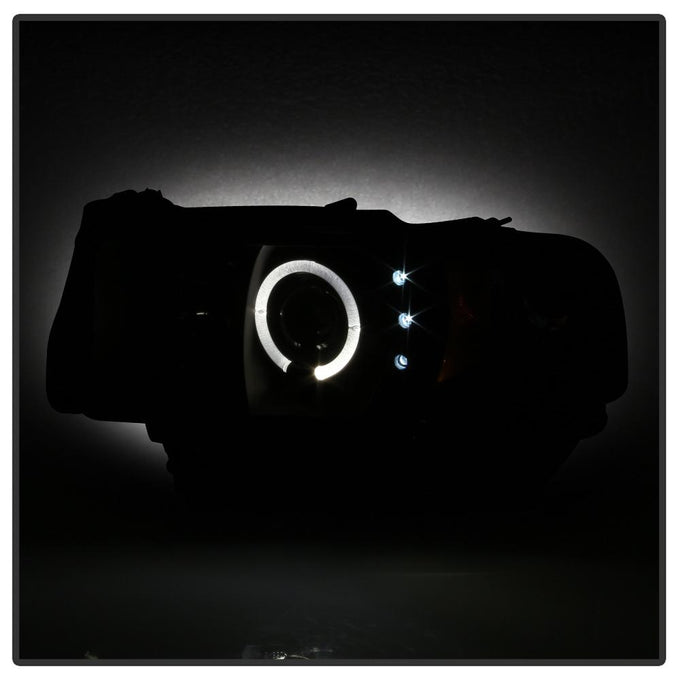 LED Halo Black Smoke Projector Headlights <br>94-01 Dodge Ram 1500 94-02 Dodge Ram 2500 Ram 3500