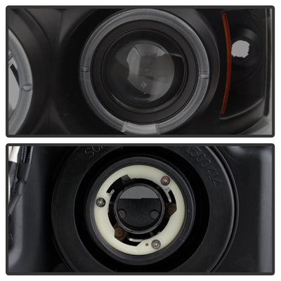 Version 2 Black Smoke LED Halo Projector Headlights <br>04-08 Ford F-150