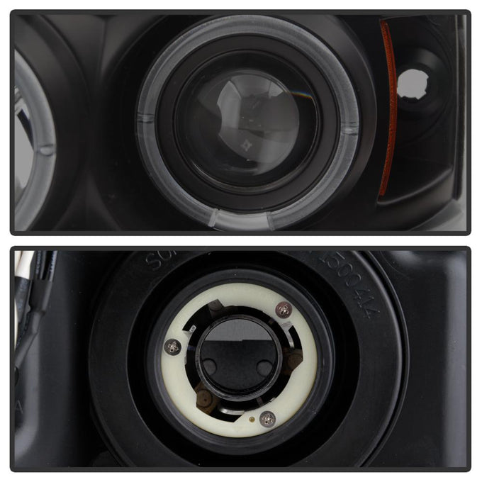 Version 2 Black Smoke LED Halo Projector Headlights <br>04-08 Ford F-150