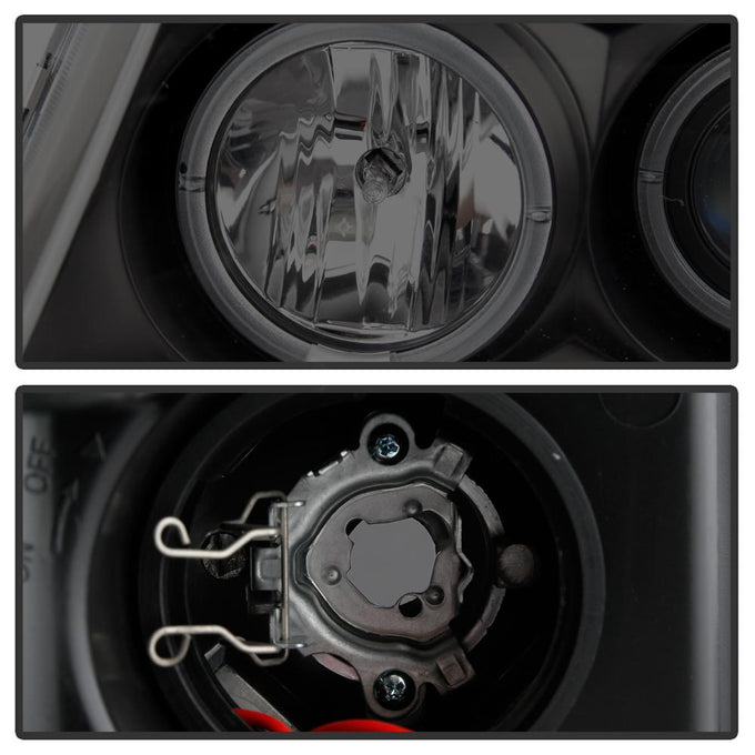 Version 2 Black Smoke LED Halo Projector Headlights <br>04-08 Ford F-150