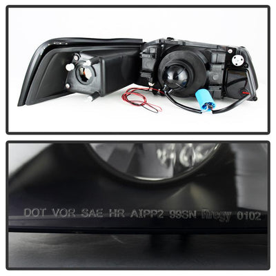 LED Halo Black Smoke Projector Headlights <br>99-04 Ford Mustang