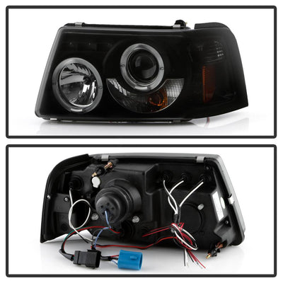 LED Halo Black Smoke Projector Headlights <br>01-11 Ford Ranger