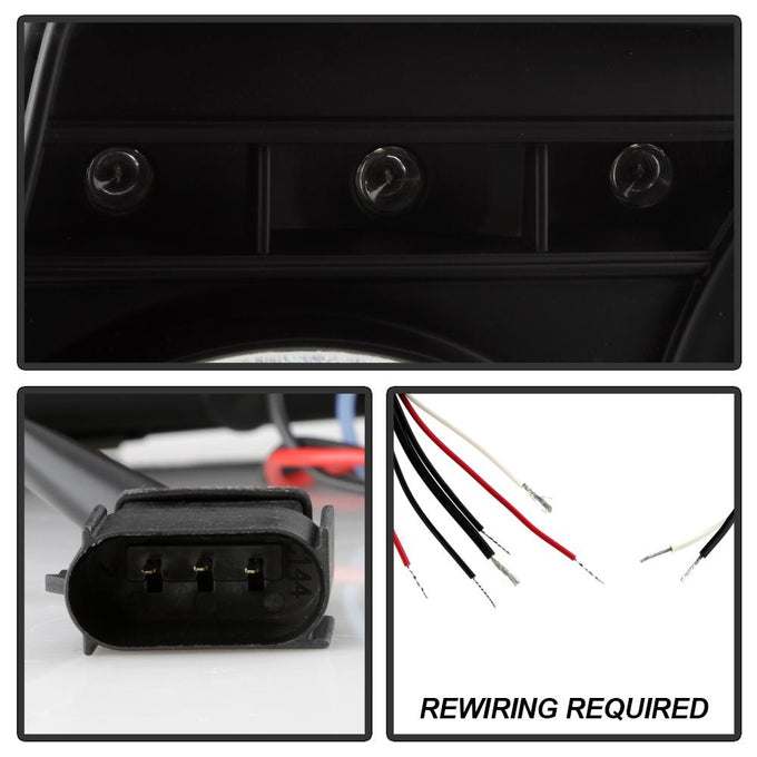 LED Halo Black Smoke Projector Headlights <br>01-11 Ford Ranger