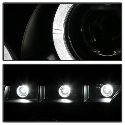 LED Halo Black Smoke Projector Headlights <br>01-11 Ford Ranger