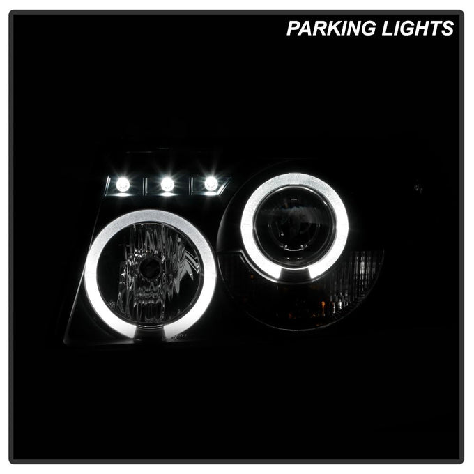 LED Halo Black Smoke Projector Headlights <br>01-11 Ford Ranger