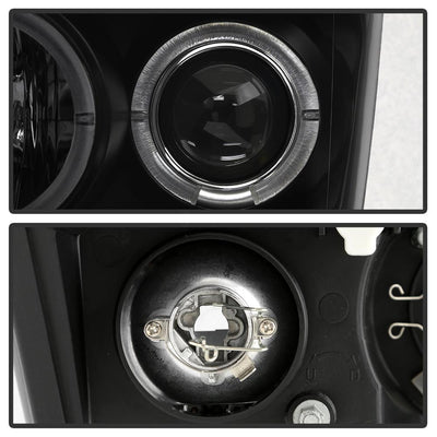 LED Halo Black Smoke Projector Headlights <br>08-10 Ford F-250 F-350 F-450 Super Duty