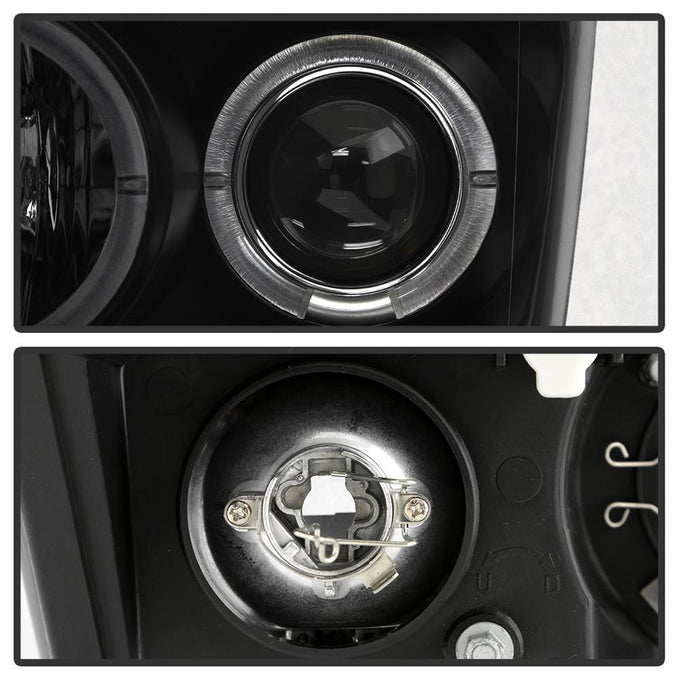 LED Halo Black Smoke Projector Headlights <br>08-10 Ford F-250 F-350 F-450 Super Duty