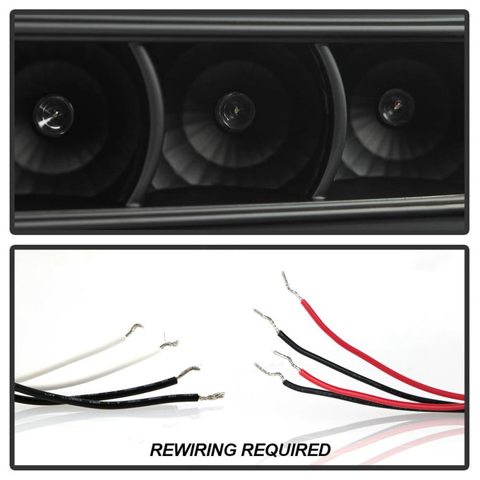 LED Halo Black Smoke Projector Headlights <br>08-10 Ford F-250 F-350 F-450 Super Duty