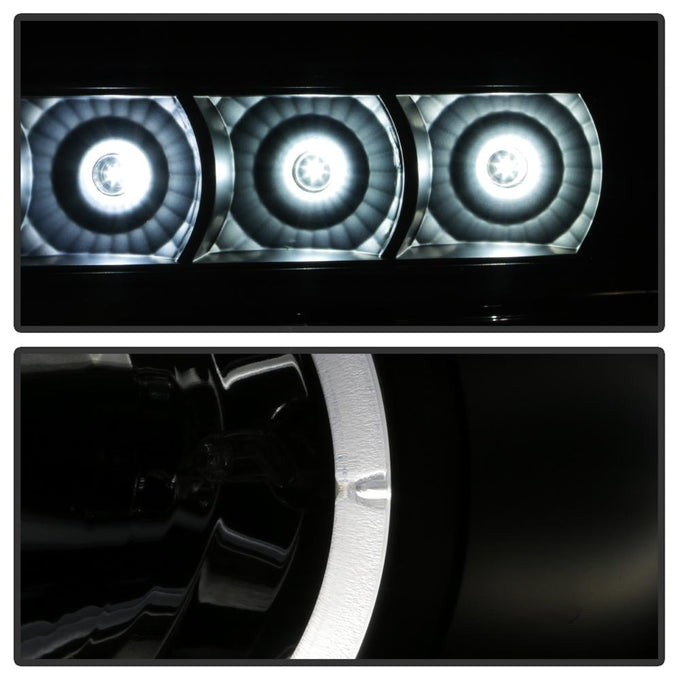 LED Halo Black Smoke Projector Headlights <br>08-10 Ford F-250 F-350 F-450 Super Duty