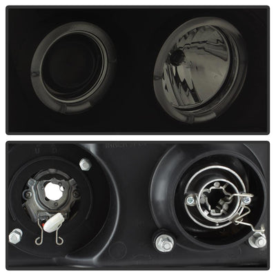 LED Halo Black Smoke Projector Headlights <br>07-13 GMC Sierra 1500 Sierra 2500 HD Sierra 3500 HD