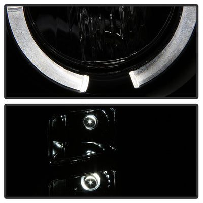LED Halo Black Smoke Projector Headlights <br>07-13 GMC Sierra 1500 Sierra 2500 HD Sierra 3500 HD