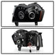 LED Halo Black Smoke Projector Headlights <br>05-07 Jeep Grand Cherokee