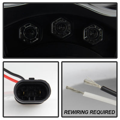 LED Halo Black Smoke Projector Headlights <br>05-07 Jeep Grand Cherokee