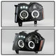 LED Halo Black Smoke Projector Headlights <br>05-07 Jeep Grand Cherokee