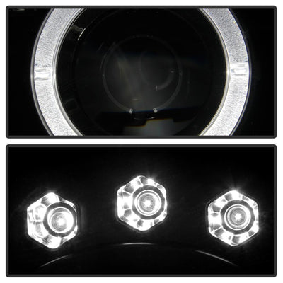 LED Halo Black Smoke Projector Headlights <br>05-07 Jeep Grand Cherokee