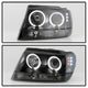 LED Halo Black Smoke Projector Headlights <br>99-04 Jeep Grand Cherokee