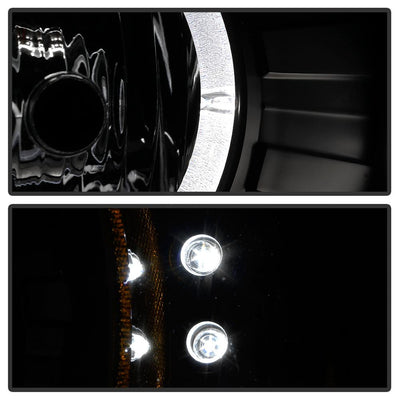 LED Halo Black Smoke Projector Headlights <br>99-04 Jeep Grand Cherokee